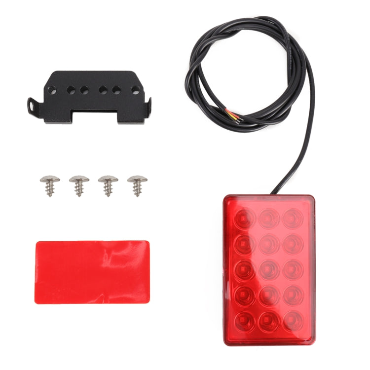 DC12V 1W Car Square Highlight Brake Lights Reversing Light with 15LEDs SMD-3528 (Red) - Brake Lights by buy2fix | Online Shopping UK | buy2fix