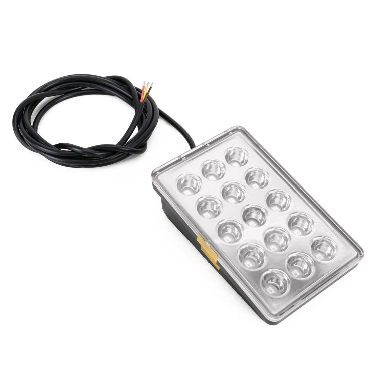 DC12V 1W Car Square Highlight Brake Lights Reversing Light with 15LEDs SMD-3528 (Transparent) - Brake Lights by buy2fix | Online Shopping UK | buy2fix