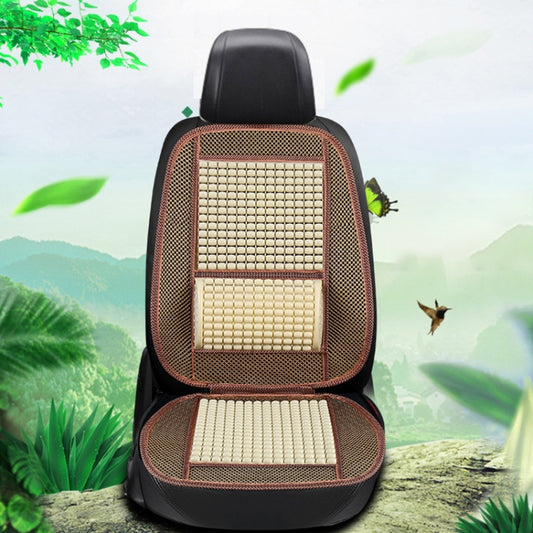 Car Seat Covers Summer Cool Imitation Wooden Beads Ventilation Breathable Seat Cushion(Beige) by buy2fix