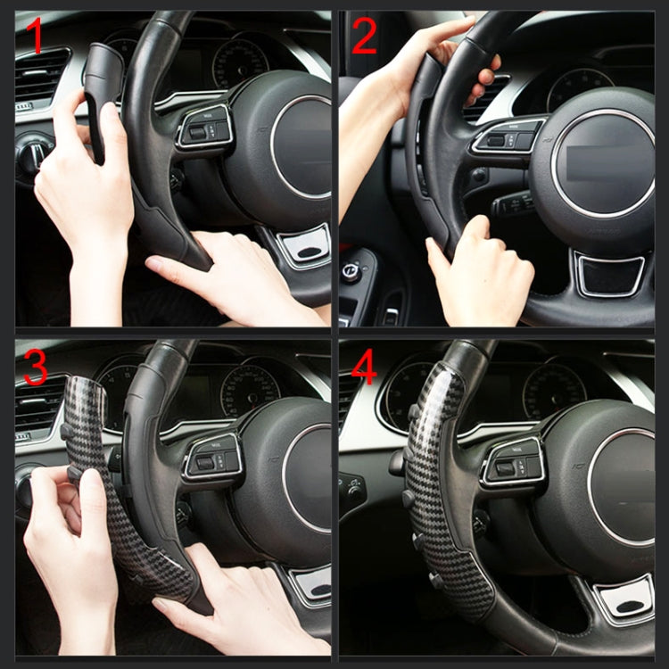 Car Steering Wheel Booster Wheel Spinner Knob Cover (Carbon Fiber Black) by buy2fix