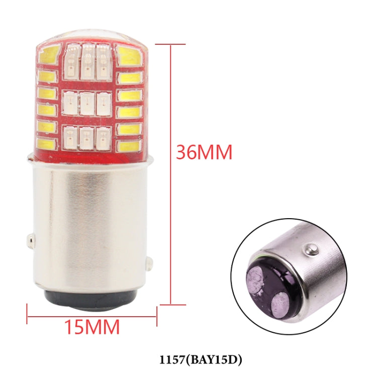 2 PCS 1157 DC12V / 1.1W Motorcycle / Car LED Double Color Flashing Light Turn Signal / Brake Lamp with 42LEDs SMD-3014 Lamp Beads - Brake Lights by buy2fix | Online Shopping UK | buy2fix
