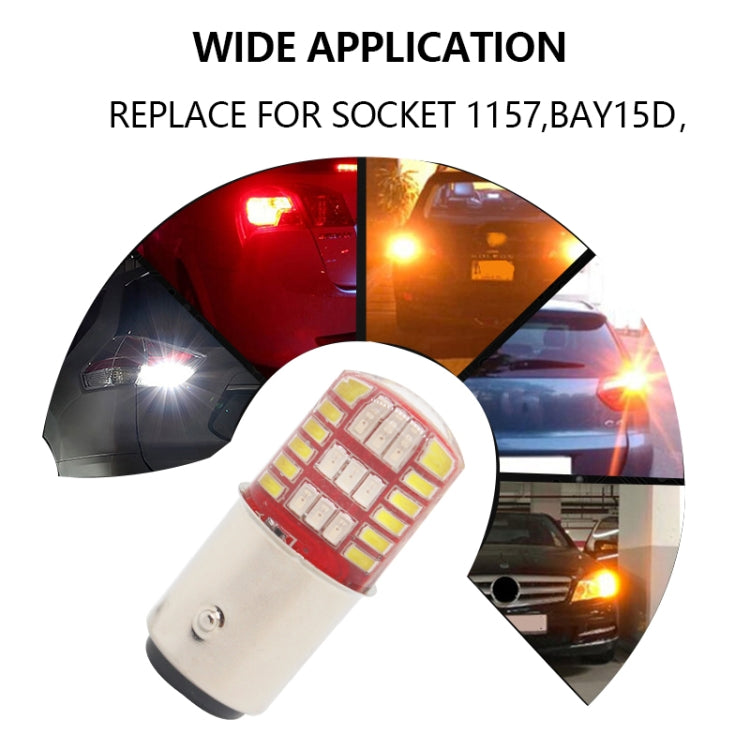 2 PCS 1157 DC12V / 1.1W Motorcycle / Car LED Double Color Flashing Light Turn Signal / Brake Lamp with 42LEDs SMD-3014 Lamp Beads - Brake Lights by buy2fix | Online Shopping UK | buy2fix