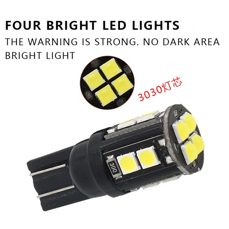10 PCS T10/168/194 DC12V / 1W / 6000K / 60LM Car Decoding Clearance Lights with 12LEDs SMD-3030 Lamp Beads - Brake Lights by buy2fix | Online Shopping UK | buy2fix