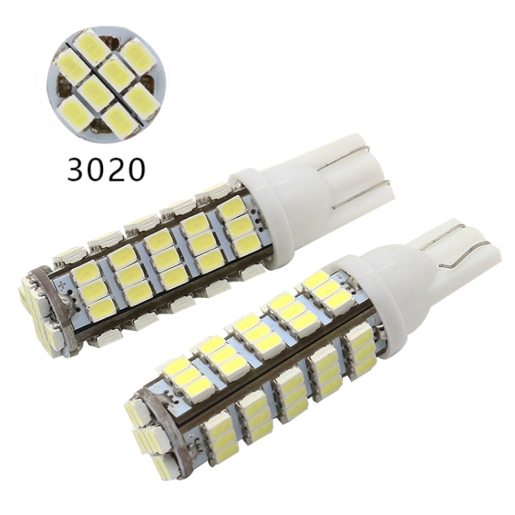 10 PCS T10 DC12V / 1.5W / 6500K / 75LM Car Clearance Lights Reading Lamp with 68LEDs SMD-3020 Lamp Beads - Brake Lights by buy2fix | Online Shopping UK | buy2fix