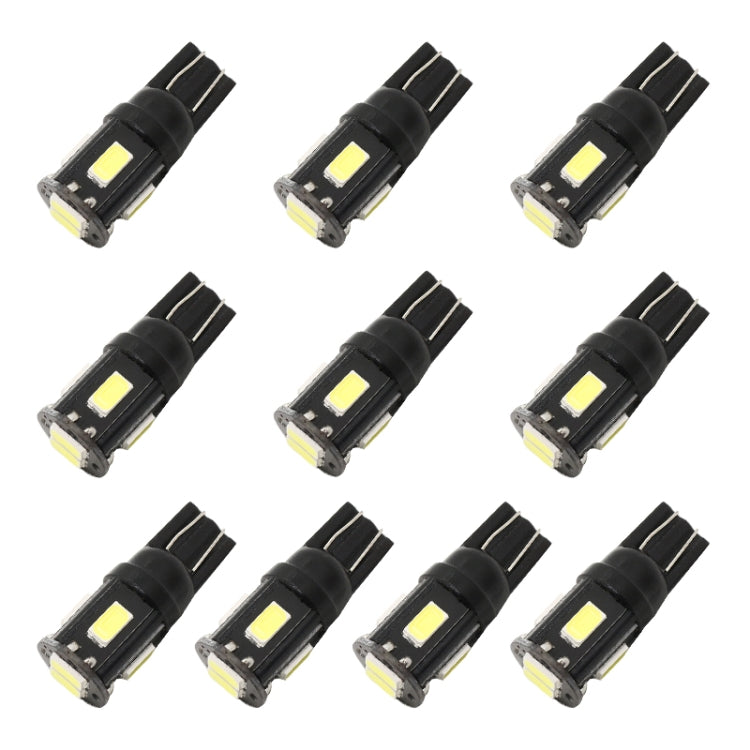 10 PCS T10 DC12V / 1.5W / 6000K / 80LM Car Decoding LED Clearance Lights with 6LEDs SMD-5630 Lamp Beads - Brake Lights by buy2fix | Online Shopping UK | buy2fix
