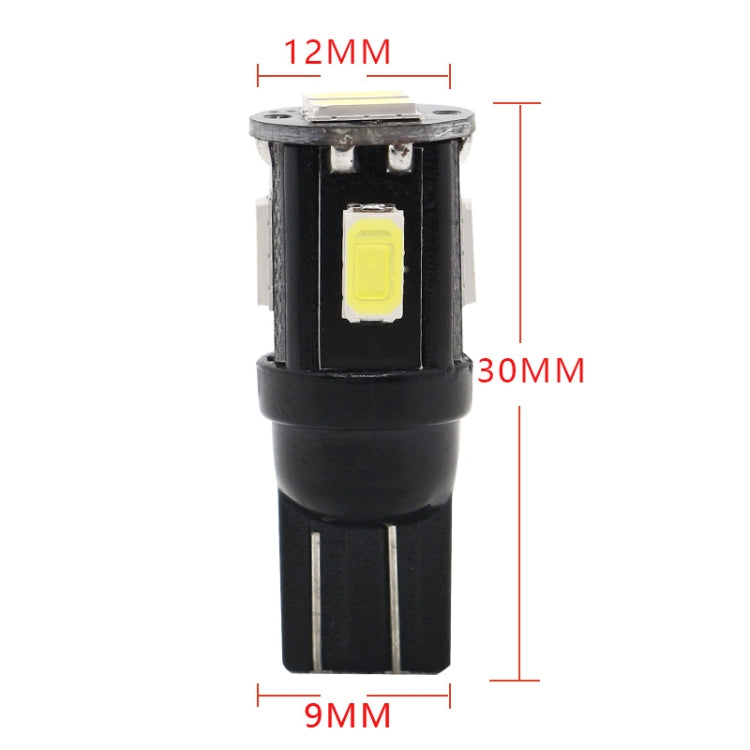 10 PCS T10 DC12V / 1.5W / 6000K / 80LM Car Decoding LED Clearance Lights with 6LEDs SMD-5630 Lamp Beads - Brake Lights by buy2fix | Online Shopping UK | buy2fix