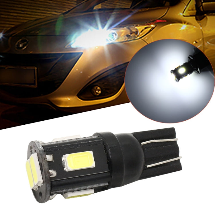 10 PCS T10 DC12V / 1.5W / 6000K / 80LM Car Decoding LED Clearance Lights with 6LEDs SMD-5630 Lamp Beads - Brake Lights by buy2fix | Online Shopping UK | buy2fix