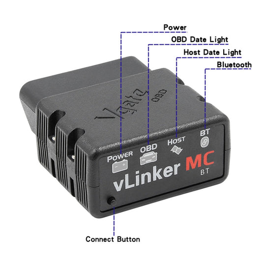 Vgate VLINKER MC V2.2 Bluetooth 3.0 Car OBD Fault Diagnosis Detector - Code Readers & Scan Tools by Vgate | Online Shopping UK | buy2fix