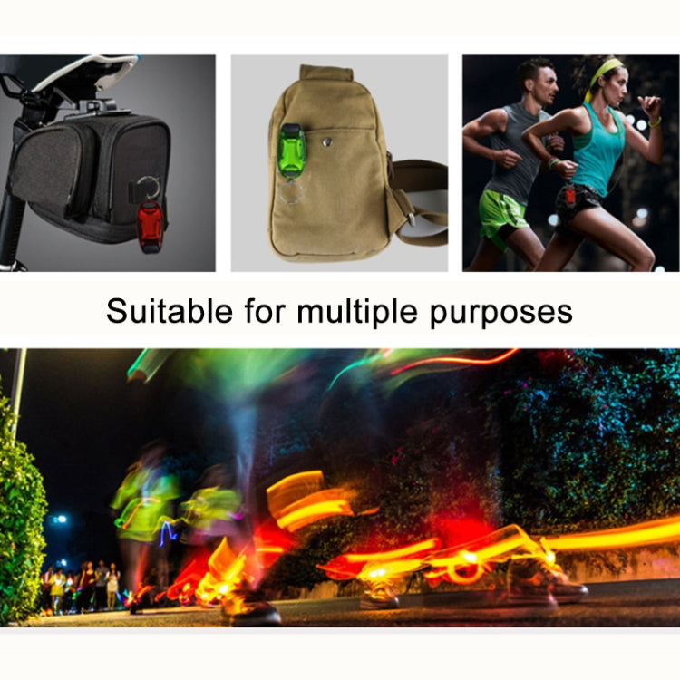 Multifunctional Portable Bicycle Taillight Helmet Light Running Warning Light Luminous Keychain (Red) by buy2fix