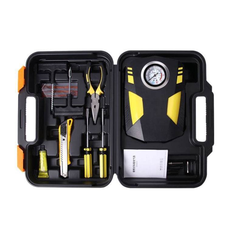 Car 12V Portable Inflatable Cylinder Pedal Pointer Air Pump with Light & Tool Box - Inflatable Pump by buy2fix | Online Shopping UK | buy2fix