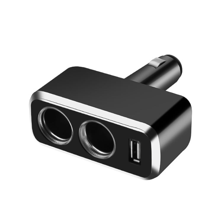 SHUNWEI SD-1909 80W 0.8A Car 2 in 1 USB Charger 90 Degree Free Rotation Cigarette Lighter (Black) - Cigar Socket by SHUNWEI | Online Shopping UK | buy2fix