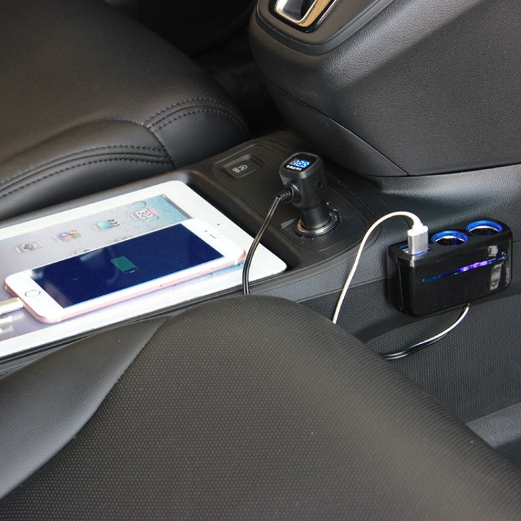 SHUNWEI SD-1928C 80W 3.1A Car 2 in 1 Dual USB Charger Cigarette Lighter with Voltage Detection by SHUNWEI