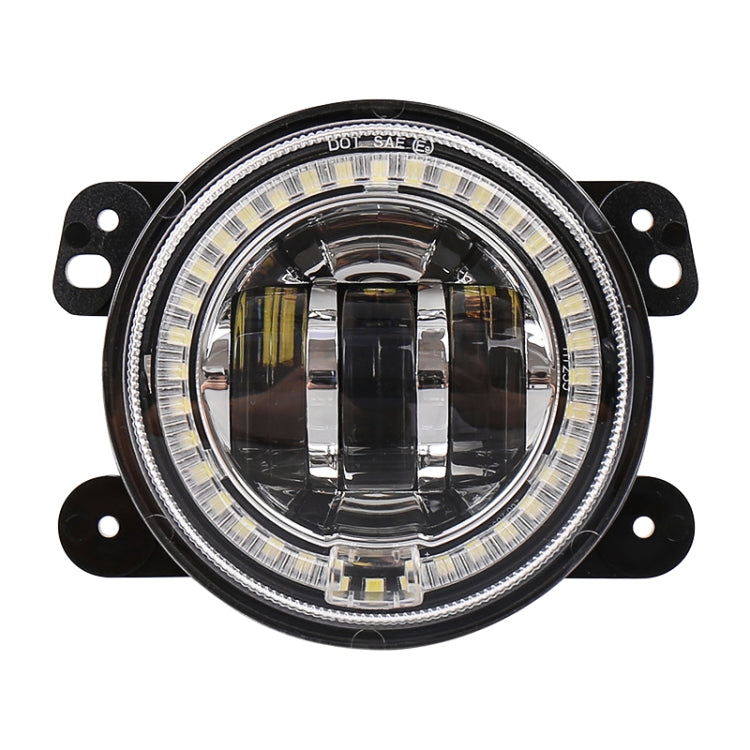 2 PCS DC12V-30V / 30W / 3A / 1440LM 12LEDs 4 inch Car LED Colorful Fog Light, Style: White Background (Yellow Light) - Fog / Driving Lights by buy2fix | Online Shopping UK | buy2fix