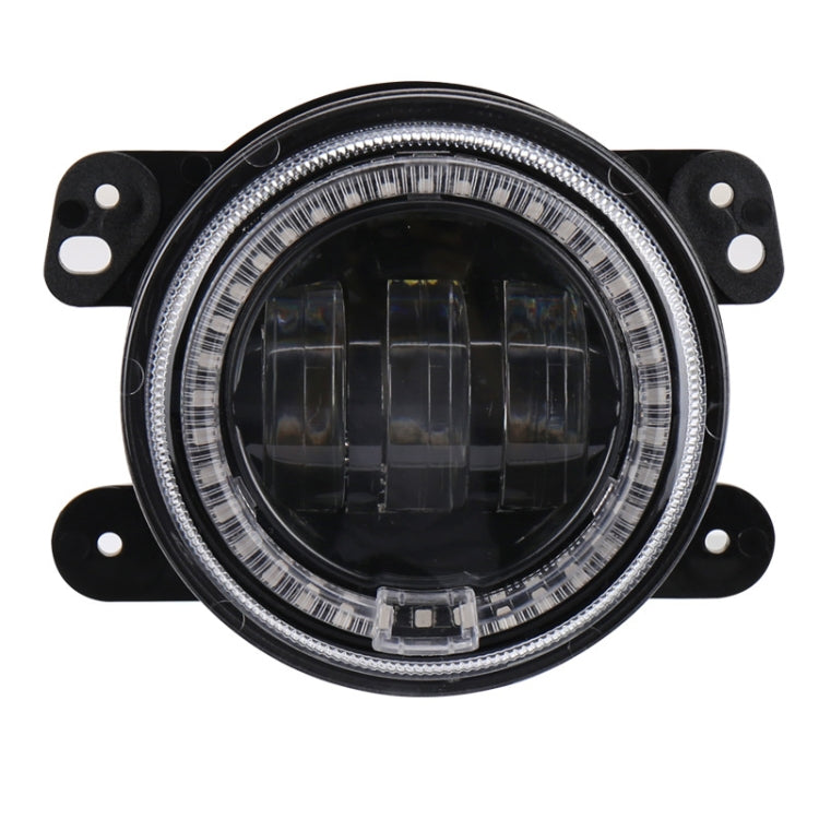 2 PCS DC12V-30V / 30W / 3A / 1440LM 12LEDs 4 inch Car LED Colorful Fog Light, Style: Black Background(White Light) - Fog / Driving Lights by buy2fix | Online Shopping UK | buy2fix