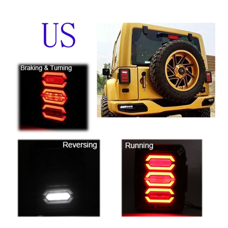 1 Pair 15W DC 12V IP67 4 in 1 Car LED Tail Lights / Driving Lights / Brake Lights/Turn Reverse, US Version - Brake Lights by buy2fix | Online Shopping UK | buy2fix