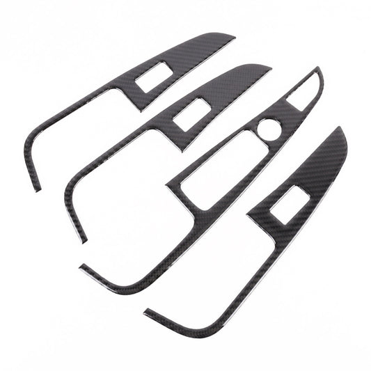 4 PCS Car Carbon Fiber Window Lift Button Decorative Sticker for BMW X5 2020 by buy2fix