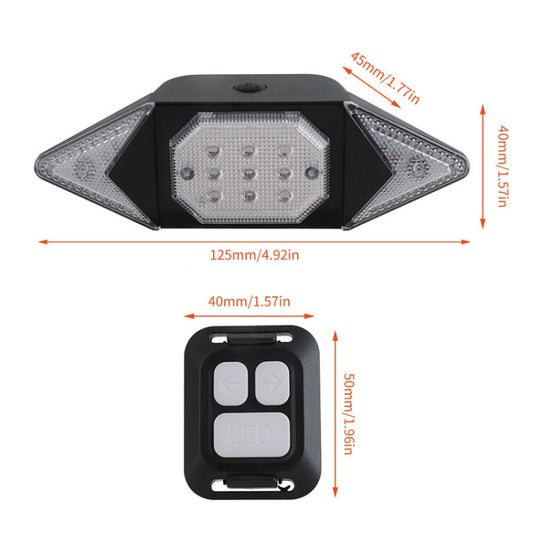 USB Rechargeable Bicycle Turn Light Wireless Remote Control Bike Tail Light by buy2fix