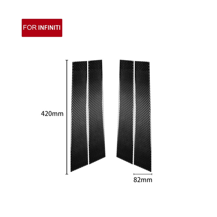 4 PCS Car Carbon Fiber B Pillar Decorative Sticker for Infiniti FX 2009-2013/QX70 2014-, Left and Right Drive Universal - Decorative Strip by buy2fix | Online Shopping UK | buy2fix