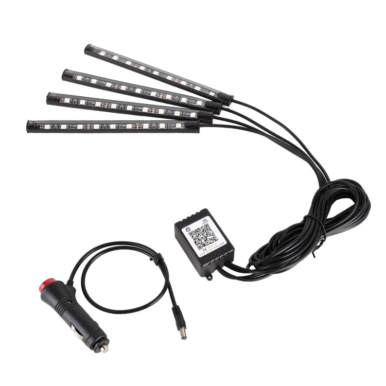 4 in 1 Universal Car Cigarette Lighter 8-color APP Control LED Atmosphere Light Decorative Lamp, with 9LEDs Lamps Cable Length: 1.5m - Atmosphere lights by buy2fix | Online Shopping UK | buy2fix