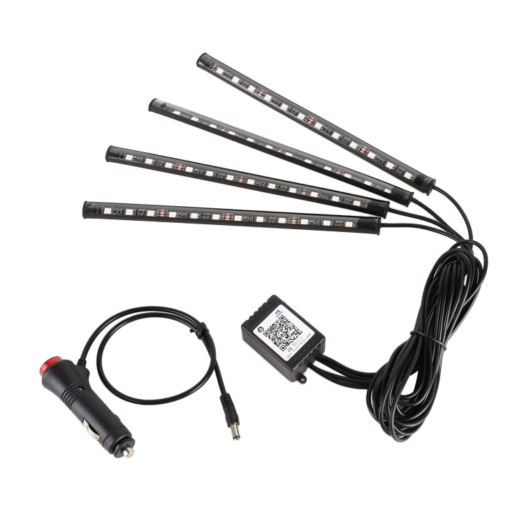 4 in 1 Universal Car Cigarette Lighter 8-color APP Control LED Atmosphere Light Decorative Lamp, with 12LEDs Lamps Cable Length: 1.5m - Atmosphere lights by buy2fix | Online Shopping UK | buy2fix