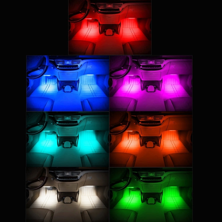 4 in 1 Universal Car Cigarette Lighter 8-color APP Control LED Atmosphere Light Decorative Lamp, with 12LEDs Lamps Cable Length: 1.5m - Atmosphere lights by buy2fix | Online Shopping UK | buy2fix