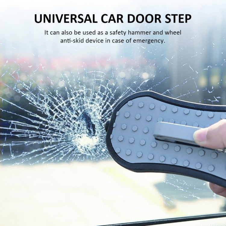 Multi-functional Car Door Sill Step Pedals Pads with Safety Hammer(Black) - Foot Pedal by buy2fix | Online Shopping UK | buy2fix