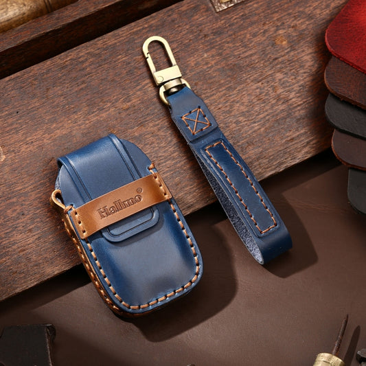 Hallmo Car Cowhide Leather Key Protective Cover Key Case for Subaru Forester(Blue) by Hallmo