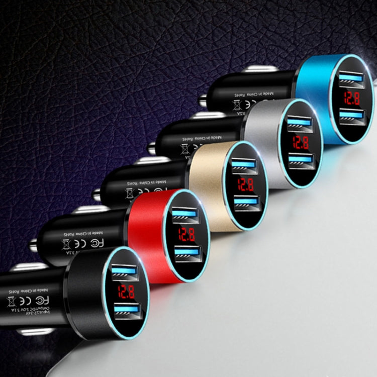JMG-C016A 5V 3.1A Car Dual USB Charger with LED Display(Blue) by buy2fix