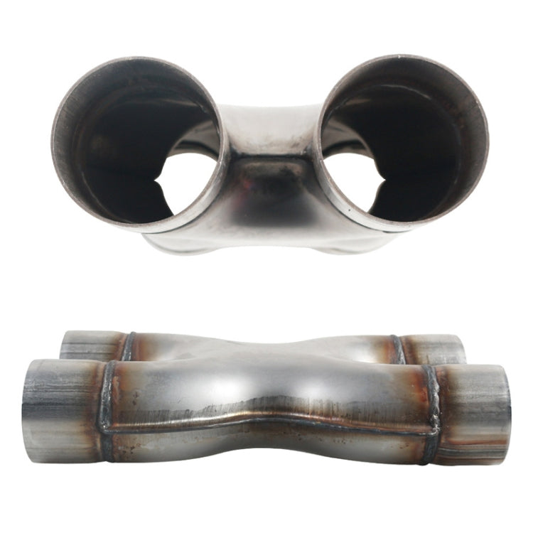 Dual 2.5 inch Car Universal 304 Stainless Steel X-type Exhaust Pipe - Exhaust Pipes by buy2fix | Online Shopping UK | buy2fix