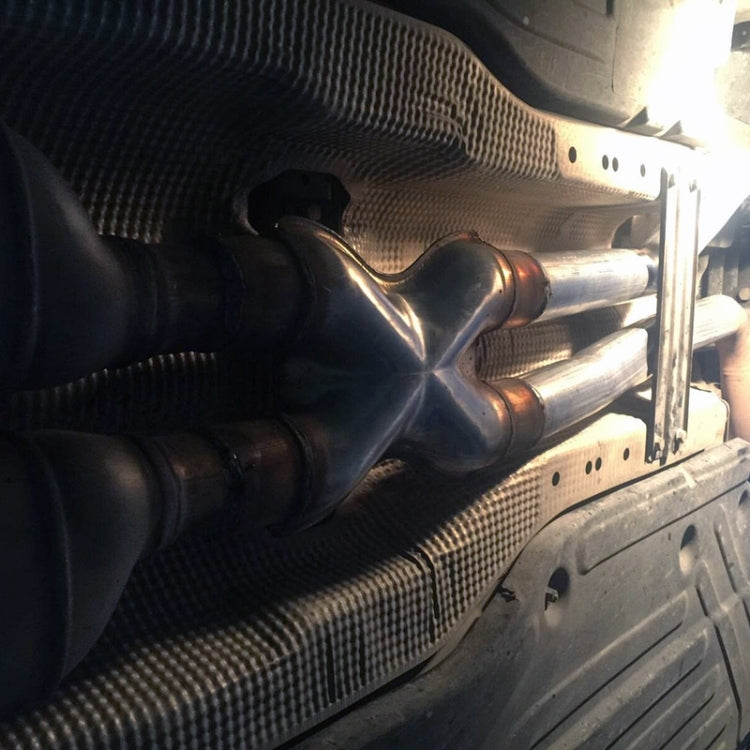 Dual 2.5 inch Car Universal 304 Stainless Steel X-type Exhaust Pipe by buy2fix