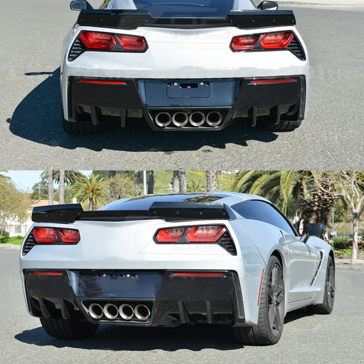 4 PCS Car Modified ABS Rear Wing Side Spoiler Lip for Chevrolet Corvette - Decorative Strip by buy2fix | Online Shopping UK | buy2fix