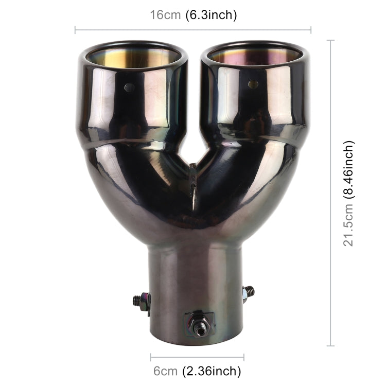Universal Car Styling Stainless Steel Elbow Exhaust Tail Muffler Tip Pipe, Inside Diameter: 6cm (Grey) - Exhaust Pipes by buy2fix | Online Shopping UK | buy2fix