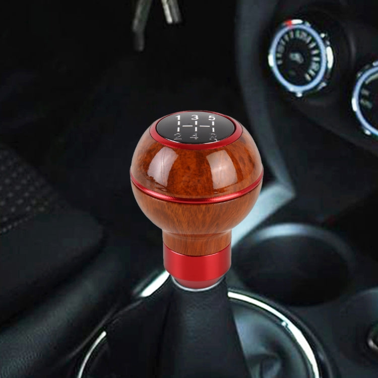 Car Shift Handball Gear Lever Gear 5-stall Wood Texture Shift Knob by buy2fix