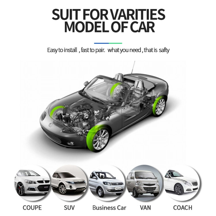 YB-P0248 Universal Car Wireless Solar Built-in TPMS Tire Pressure Monitor Detector - Tire Pressure Gauges by buy2fix | Online Shopping UK | buy2fix