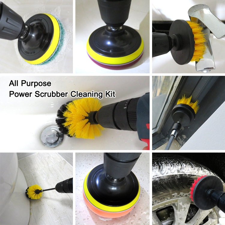 4 in 1 Floor Wall Window Glass Cleaning Descaling Electric Drill Brush Head Set, Random Color Delivery by buy2fix