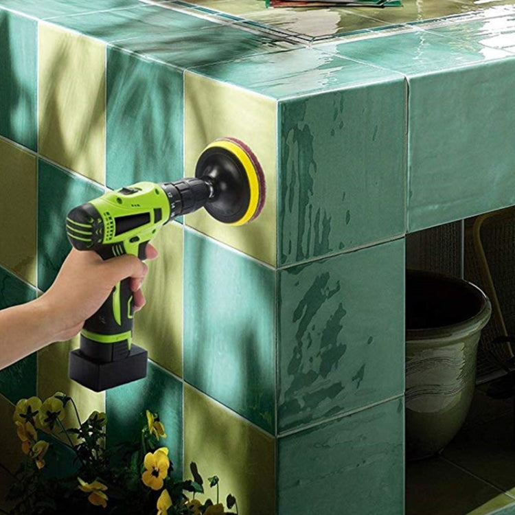 13 in 1 4 inch Sponge Scouring Pad Floor Wall Window Glass Cleaning Descaling Electric Drill Brush Head Set by buy2fix