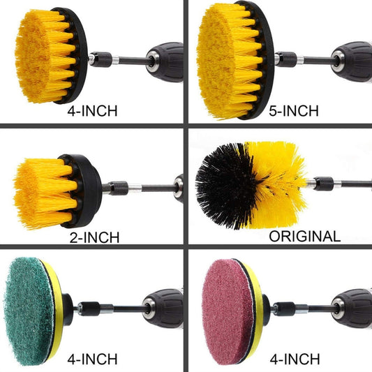 22 in 1 Floor Wall Window Glass Cleaning Descaling Electric Drill Brush Head Set by buy2fix