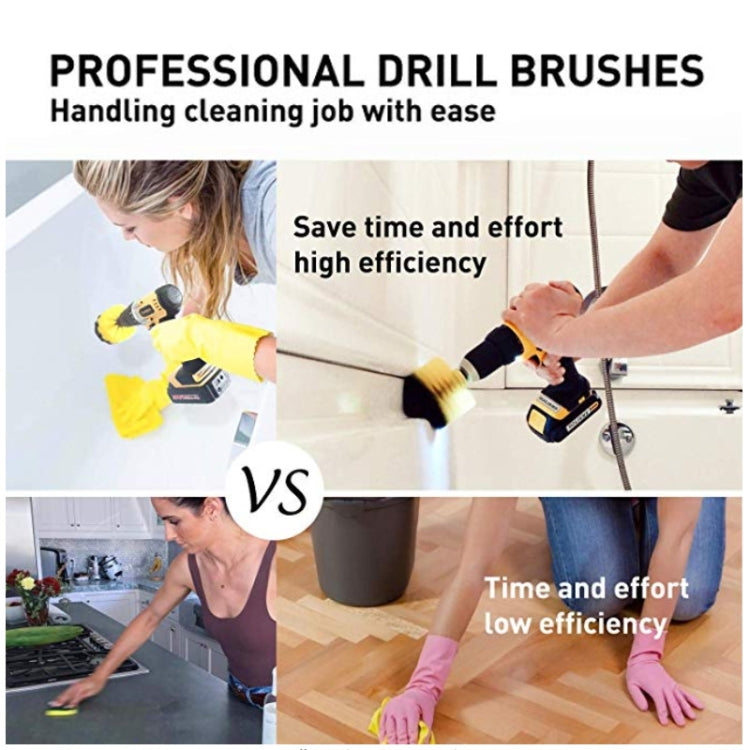 37 in 1 Floor Wall Window Glass Cleaning Descaling Electric Drill Brush Head Set - Sponges, Cloths & Brushes by buy2fix | Online Shopping UK | buy2fix