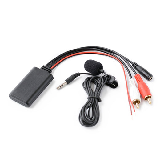 Car 2RCA Lotus Male Head AUX Music + MIC Bluetooth Phone Cable, Cable Length: 1.5m by buy2fix