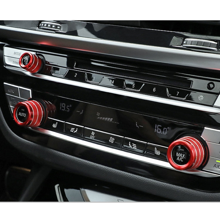 3 PCS / Set Air Conditioning Knob Metal Decorative Ring for BMW X3 / X4 / 5 Series / 7 Series / 6 Series GT (Red) by buy2fix