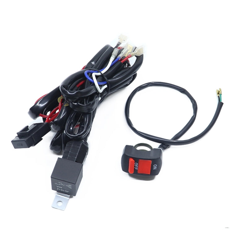 24V 2 in 1 Car / Motorcycle LED Spotlight Headlight Flashing Wiring Harness Cable - Wires by buy2fix | Online Shopping UK | buy2fix