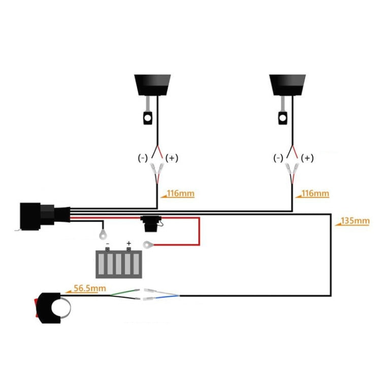 24V 2 in 1 Car / Motorcycle LED Spotlight Headlight Flashing Wiring Harness Cable - Wires by buy2fix | Online Shopping UK | buy2fix