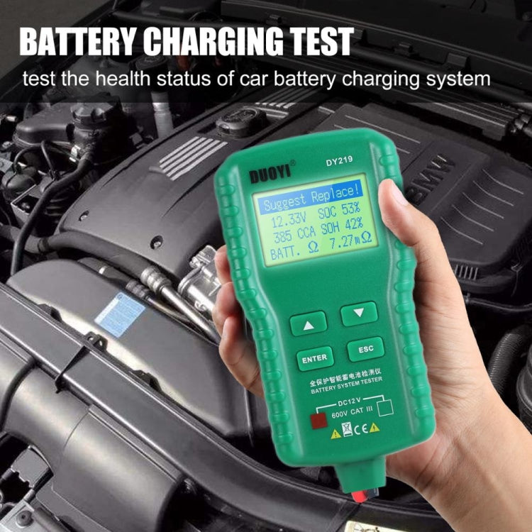 DUOYI DY219 Digital Battery Analyzer Car Fault Diagnostic Device Current and Voltage Detector by DUOYI