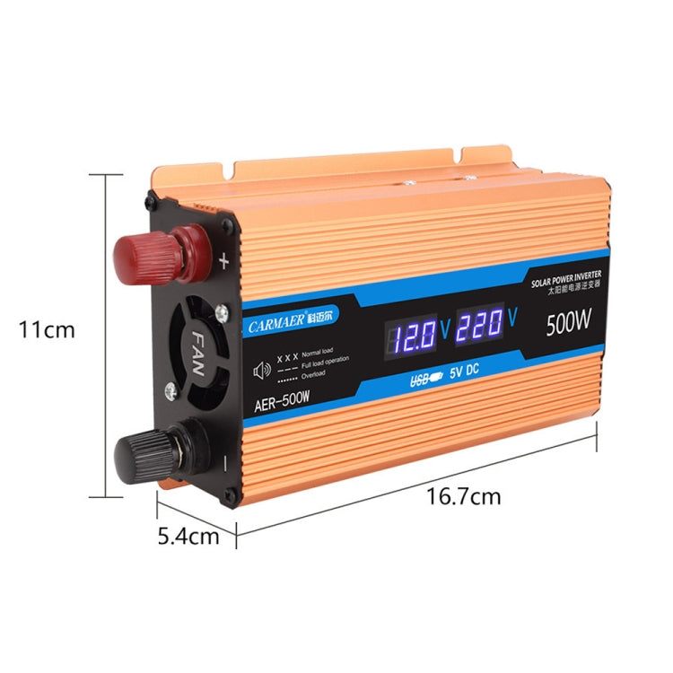 Carmaer Modified Sine Wave 24V to 220V 500W Car Multi-function Double Digital Display Inverter Household Power Converter - Modified Square Wave by buy2fix | Online Shopping UK | buy2fix