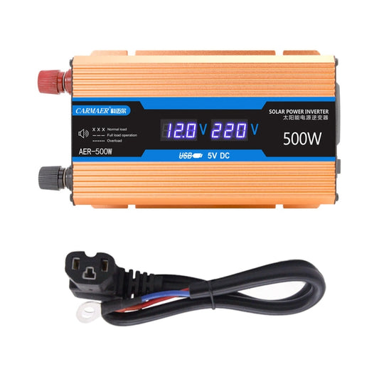 Carmaer Modified Sine Wave 48V to 220V 500W Car Multi-function Double Digital Display Inverter Household Power Converter by buy2fix