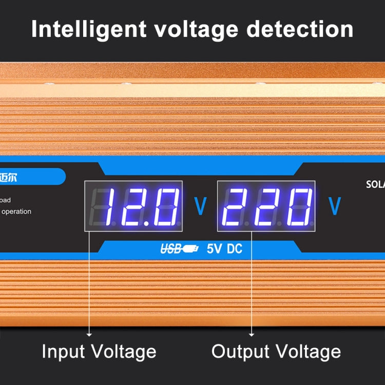 Carmaer Modified Sine Wave 12V to 220V 2200W Car Multi-function Double Digital Display Inverter Household Power Converter - Modified Square Wave by buy2fix | Online Shopping UK | buy2fix