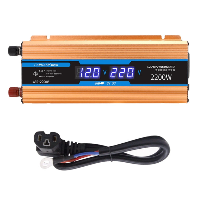 Carmaer Modified Sine Wave 60V to 220V 2200W Car Multi-function Double Digital Display Inverter Household Power Converter - Modified Square Wave by buy2fix | Online Shopping UK | buy2fix