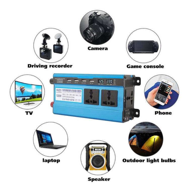Carmaer 48V to 220V 1200W Double Socket Car Double Digital Display Inverter Household Power Converter - Modified Square Wave by buy2fix | Online Shopping UK | buy2fix