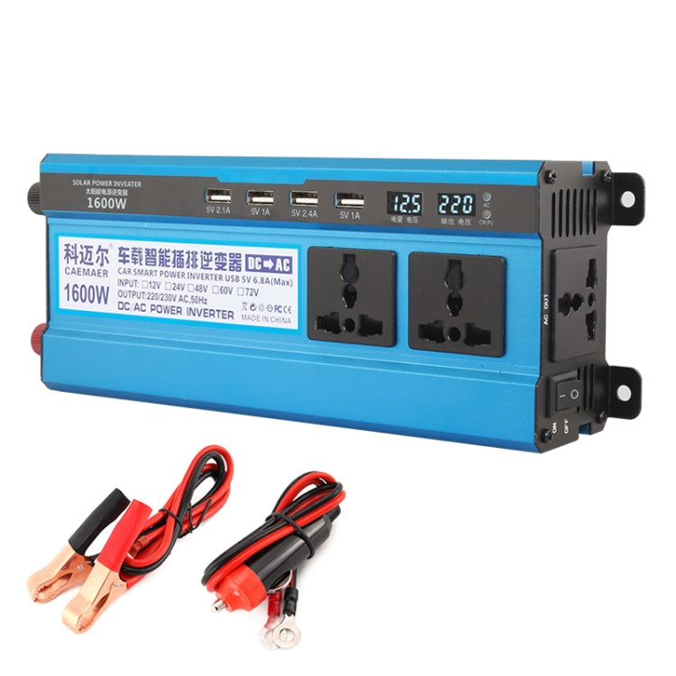 Carmaer 24V to 220V 1600W Three Socket Car Double Digital Display Inverter Household Power Converter - Modified Square Wave by buy2fix | Online Shopping UK | buy2fix