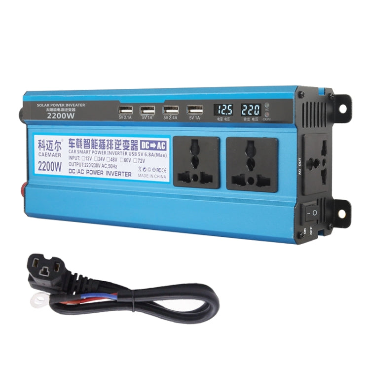 Carmaer 48V to 220V 2200W Three Socket Car Double Digital Display Inverter Household Power Converter - Modified Square Wave by buy2fix | Online Shopping UK | buy2fix